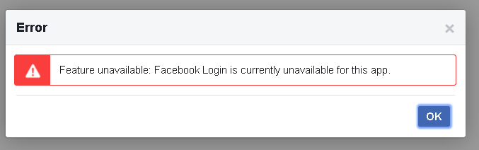 Ok login facebook Cannot Access